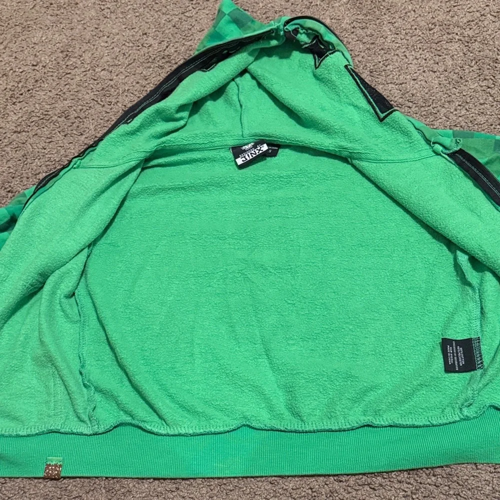 JINX Minecraft Kids Green Pixel Pattern Hoodie